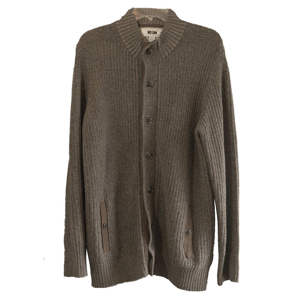 Elbow Patch Wool Cardigan Sweater